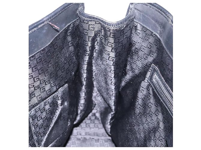 Borsa a mano GUCCI in tela nera 115517 Auth nb281 Nero - vista 19