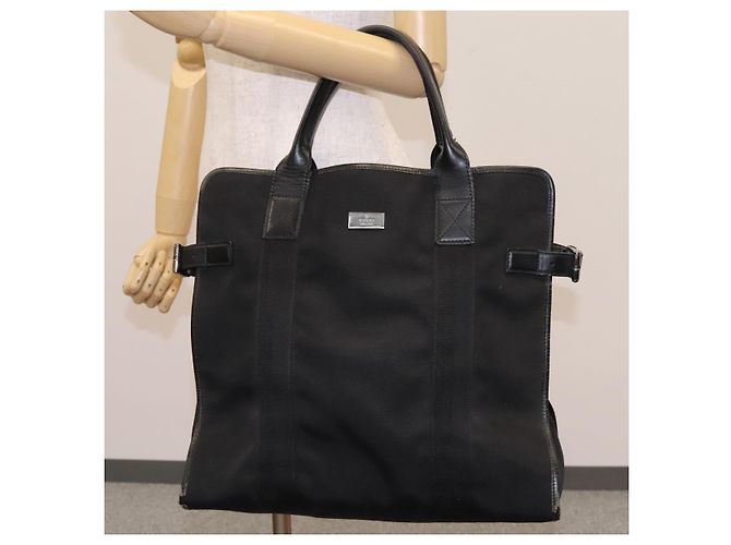 Borsa a mano GUCCI in tela nera 115517 Auth nb281 Nero - vista 24