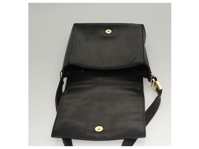 Borsa a spalla CHANEL Choco Bar in pelle di agnello nera CC Auth mr1233 Nero - vista 14