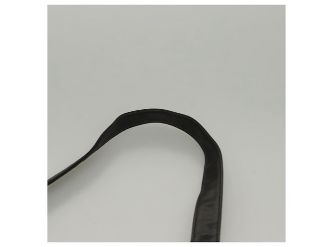 Borsa a spalla CHANEL Choco Bar in pelle di agnello nera CC Auth mr1233 Nero - vista 8