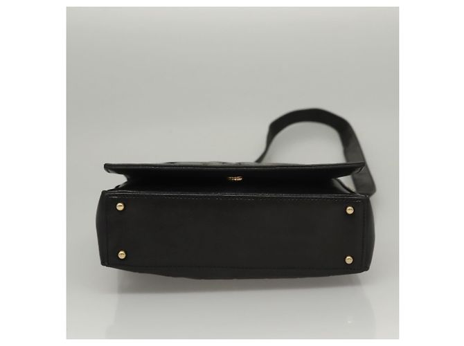 Borsa a spalla CHANEL Choco Bar in pelle di agnello nera CC Auth mr1233 Nero - vista 9