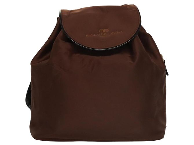 Zaino BALENCIAGA in nylon marrone Auth bs24055 - vista 2