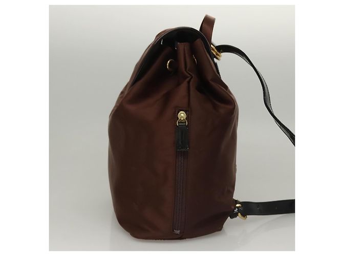 Zaino BALENCIAGA in nylon marrone Auth bs24055 - vista 4