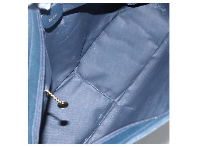 Borsa Tote GUCCI in tela blu navy e oro 001 865 1525 Auth ep8277 D'oro - vista 16