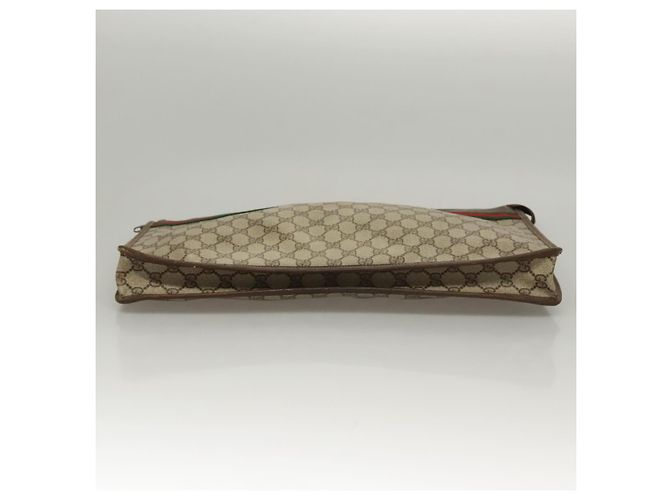 GUCCI GG Supreme Web Sherry Line Borsa PVC Beige Verde 017 115 4126 Auth ki5678 - vista 7