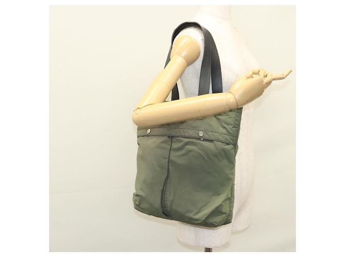 Céline Borsa Tote in Nylon Khaki Auth bs23721 Cachi - vista 22