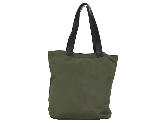 Céline Borsa Tote in Nylon Khaki Auth bs23721 Cachi - vista 3