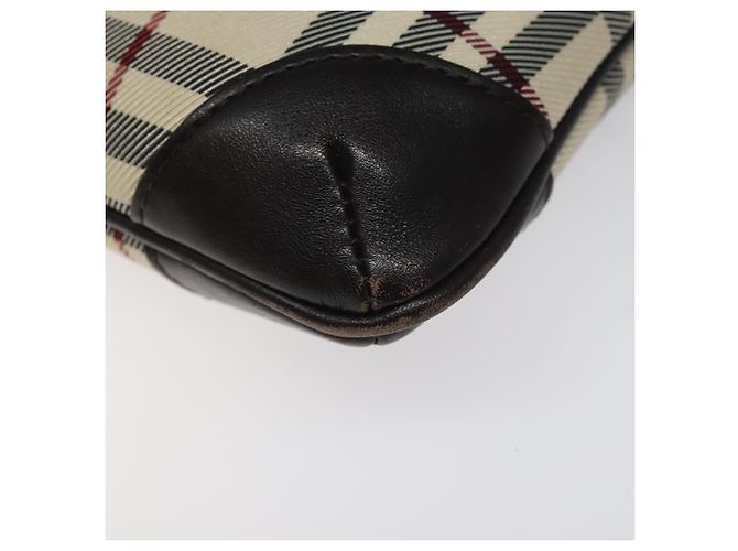 Burberry Borsa a spalla Nova Check in nylon beige marrone argento autentica 116145 - vista 10