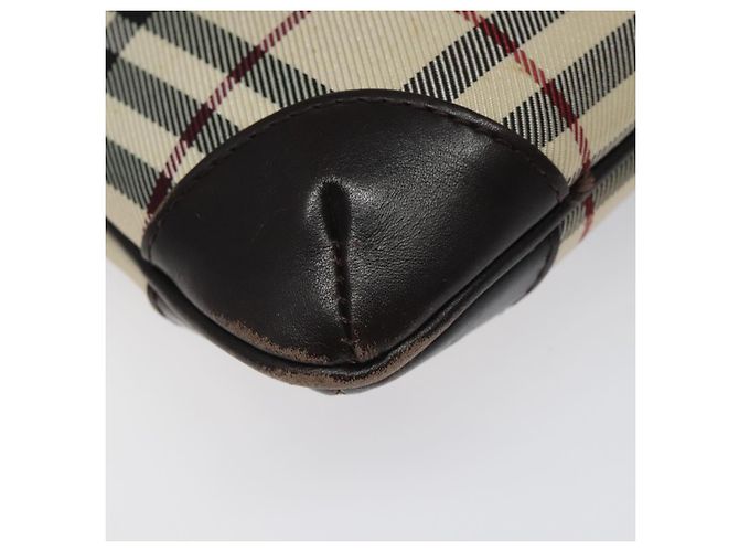 Burberry Borsa a spalla Nova Check in nylon beige marrone argento autentica 116145 - vista 11