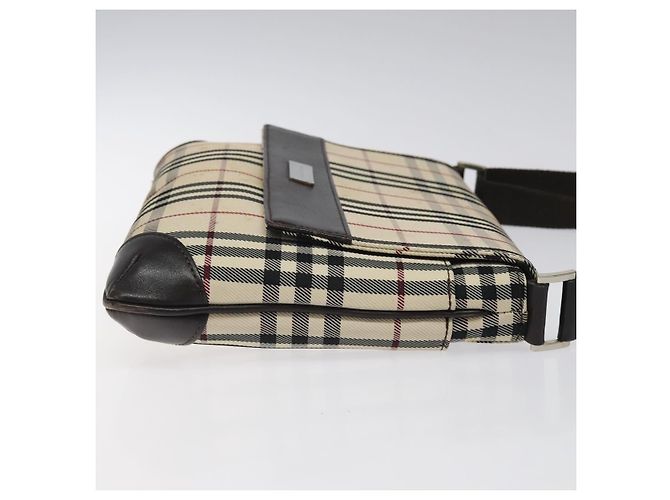 Burberry Borsa a spalla Nova Check in nylon beige marrone argento autentica 116145 - vista 4
