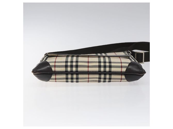 Burberry Borsa a spalla Nova Check in nylon beige marrone argento autentica 116145 - vista 9