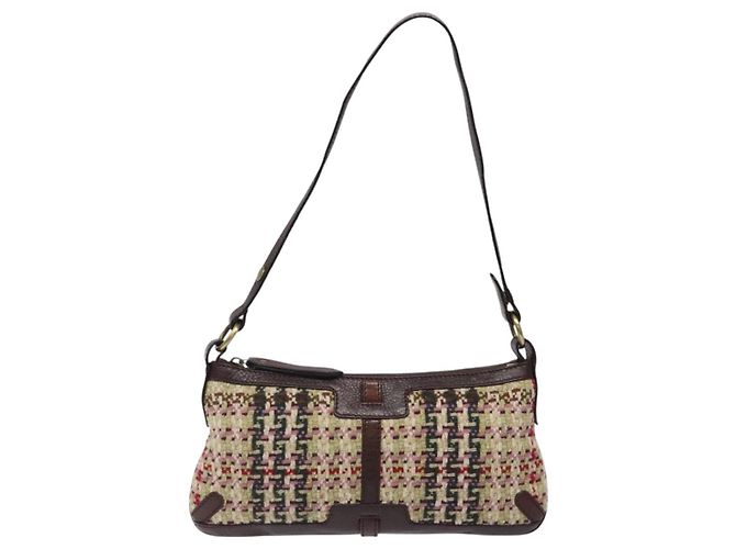 Borsa a Spalla Burberry in Lana Beige Auth BD1264 - vista 2