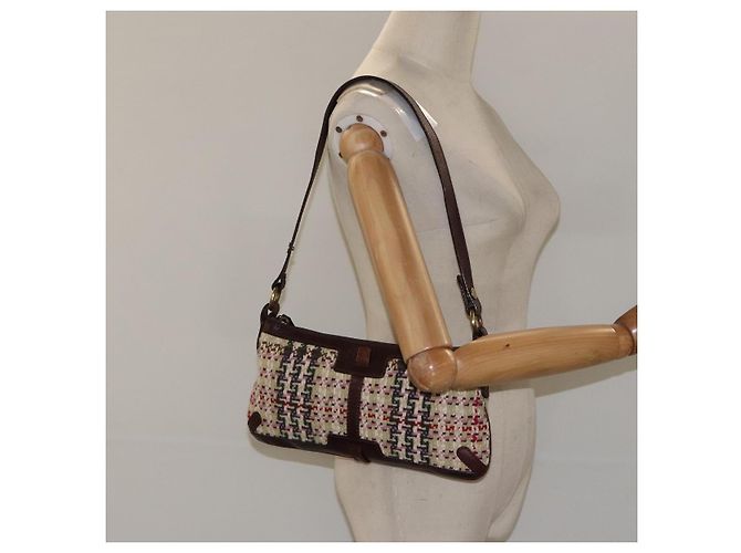Borsa a Spalla Burberry in Lana Beige Auth BD1264 - vista 21