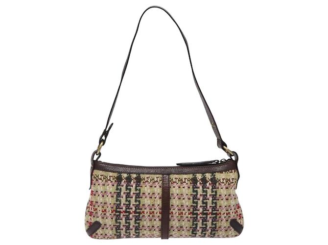 Borsa a Spalla Burberry in Lana Beige Auth BD1264 - vista 3