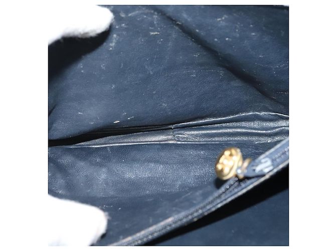 Céline Borsa a spalla Celine C Sulky in tela blu navy e oro Auth BD1174 D'oro - vista 17