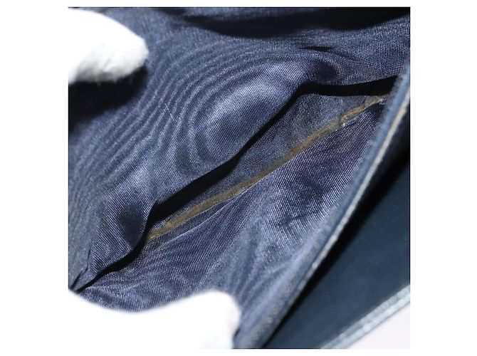 Céline Borsa a spalla Celine C Sulky in tela blu navy e oro Auth BD1174 D'oro - vista 22