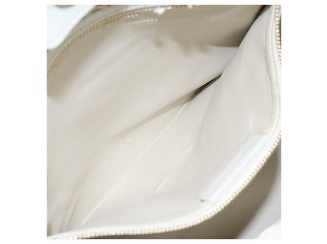 Borsa Tote Gancini di Salvatore Ferragamo in tela pelle rosa bianco oro Auth EC754 - vista 20