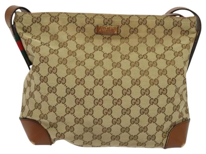 Sac à bandoulière GUCCI GG Canvas Web Sherry Line Beige Rouge Vert 337598 Auth ep8262 - vue 2