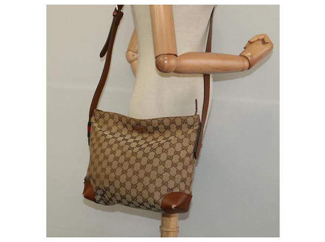 Sac à bandoulière GUCCI GG Canvas Web Sherry Line Beige Rouge Vert 337598 Auth ep8262 - vue 21