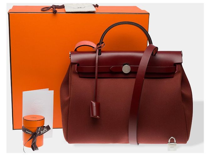 Hermès HERMES Herbag Leather Bag Red - 102617 - view 2
