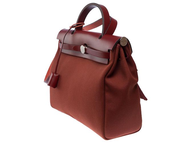 Hermès HERMES Herbag Leather Bag Red - 102617 - view 5