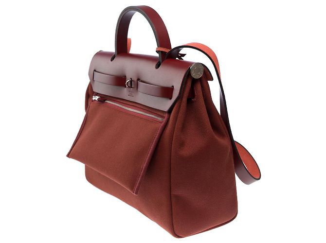 Hermès HERMES Herbag Leather Bag Red - 102617 - view 6