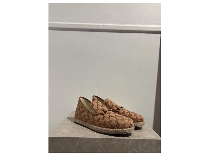 GUCCI Ballerine T.EU 43.5 Tessuto Beige - vista 2