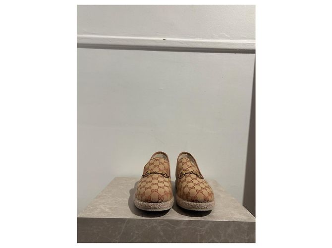 GUCCI Ballerine T.EU 43.5 Tessuto Beige - vista 3