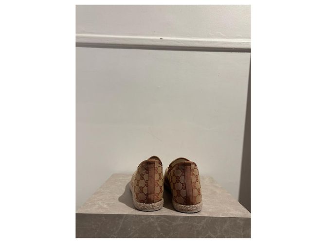 GUCCI Ballerine T.EU 43.5 Tessuto Beige - vista 4