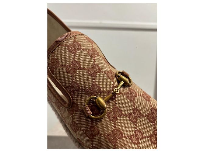 GUCCI Ballerine T.EU 43.5 Tessuto Beige - vista 7