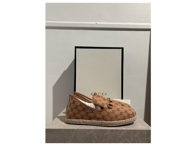 GUCCI Ballerine T.EU 43.5 Tessuto Beige - vista 9