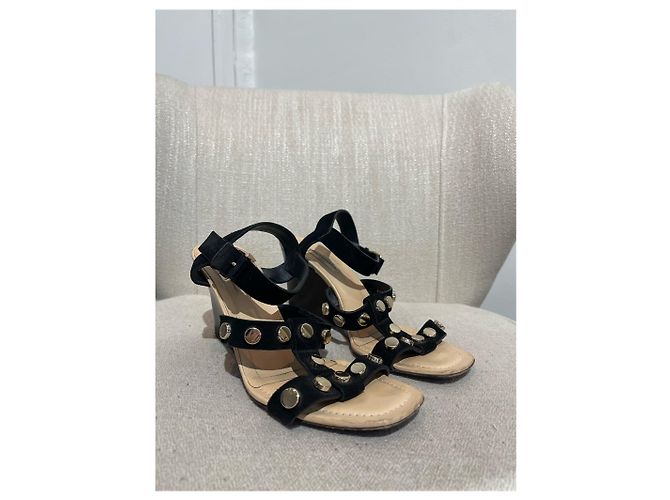 Sandali BALENCIAGA T.EU 38.5 Camoscio Nero - vista 3