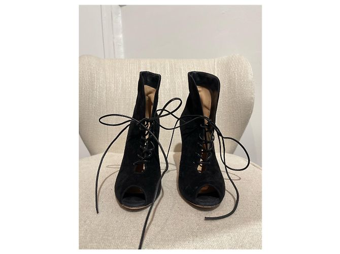 Botines GIANVITO ROSSI T.EU 38.5 De ante Negro - vista 4