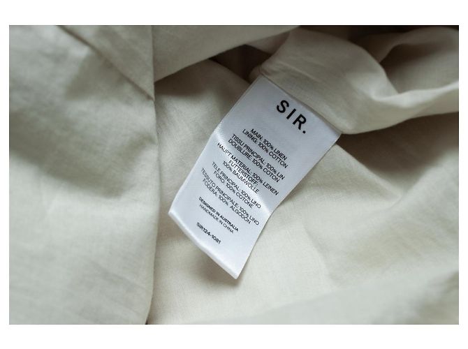 Autre Marque Herr. Das Etikett, weißes Tamara Leinen-Midi-Kleid mit Schleife - Ansicht 6