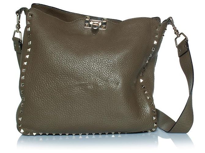 Borsa messenger hobo Rockstud di Valentino Garavani Verde - vista 2