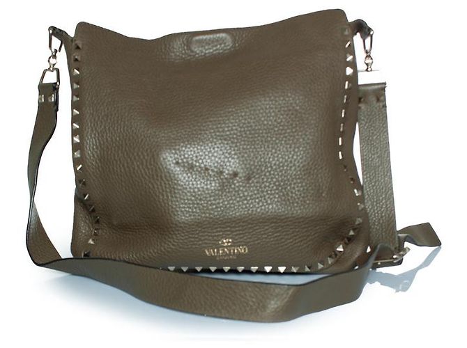 Borsa messenger hobo Rockstud di Valentino Garavani Verde - vista 3