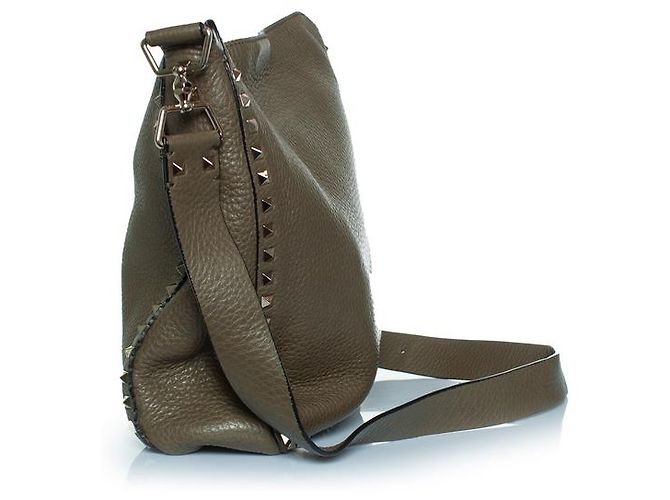 Borsa messenger hobo Rockstud di Valentino Garavani Verde - vista 4