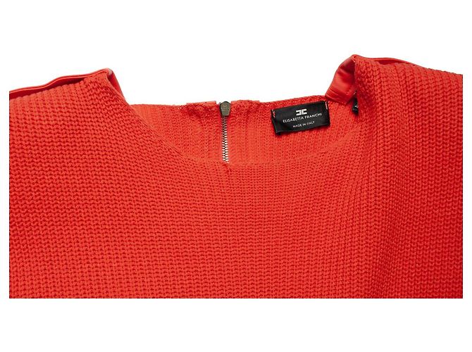 Elisabetta Franchi, Strickkleid in Orange Rot - Ansicht 8