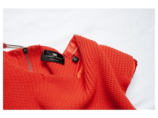 Elisabetta Franchi, Strickkleid in Orange Rot - Ansicht 9