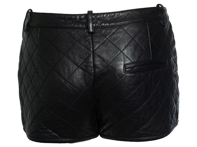 Phillip Lim Philipp Lim, shorts de couro acolchoado Preto - vista 2