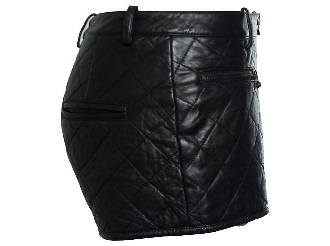 Phillip Lim Philipp Lim, shorts de couro acolchoado Preto - vista 3