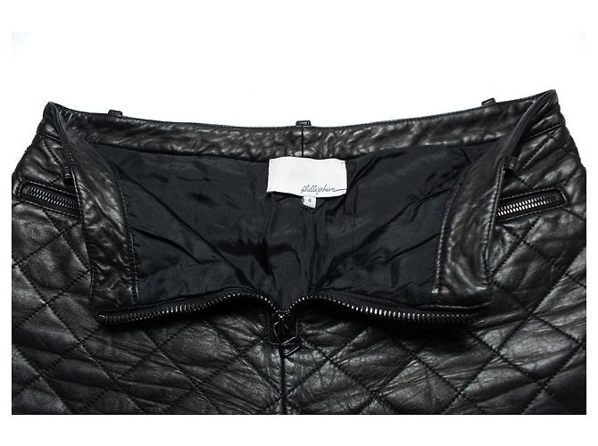 Phillip Lim Philipp Lim, shorts de couro acolchoado Preto - vista 6