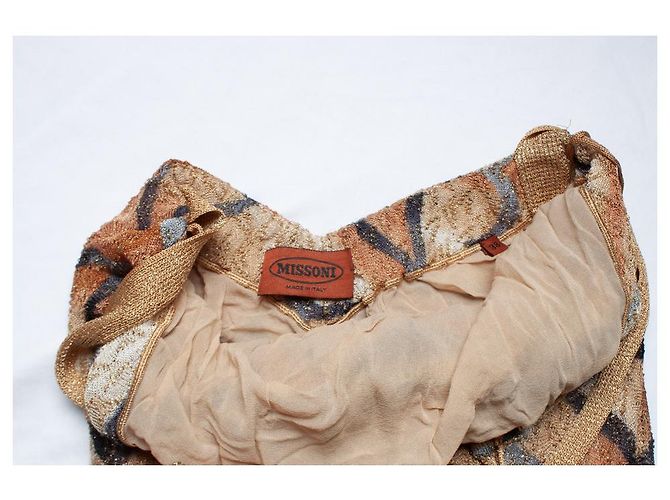 Missoni Lurex gestricktes Halterkleid Braun Golden - Ansicht 10