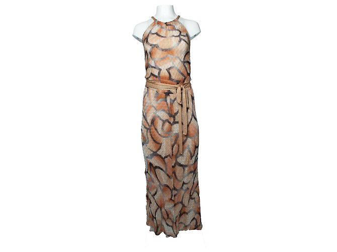 Missoni Lurex gestricktes Halterkleid Braun Golden - Ansicht 2