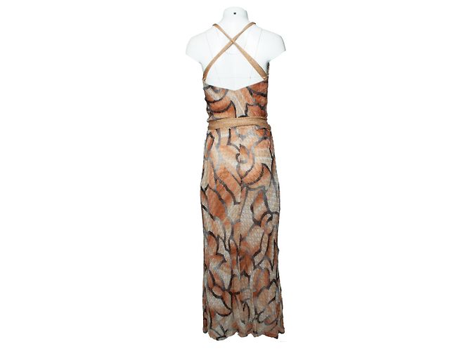 Missoni Lurex gestricktes Halterkleid Braun Golden - Ansicht 3