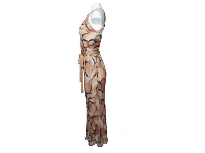 Missoni Lurex gestricktes Halterkleid Braun Golden - Ansicht 4