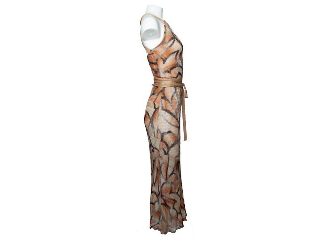 Missoni Lurex gestricktes Halterkleid Braun Golden - Ansicht 5