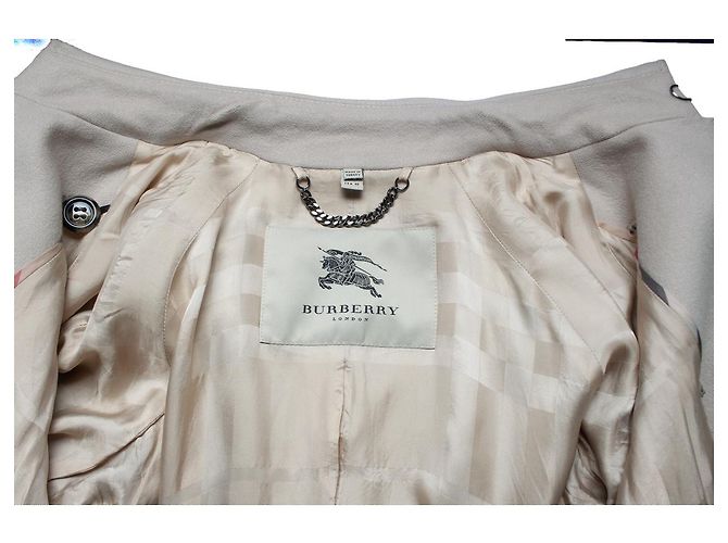 Burberry, trench beige de lana - vista 6