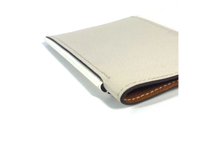 Hermès Bicolor Visitenkartenhalter von Hermes Weiß Beige - Ansicht 5
