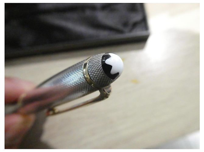 Penna a sfera Montblanc in argento 925 con scatola Silver hardware - vista 4
